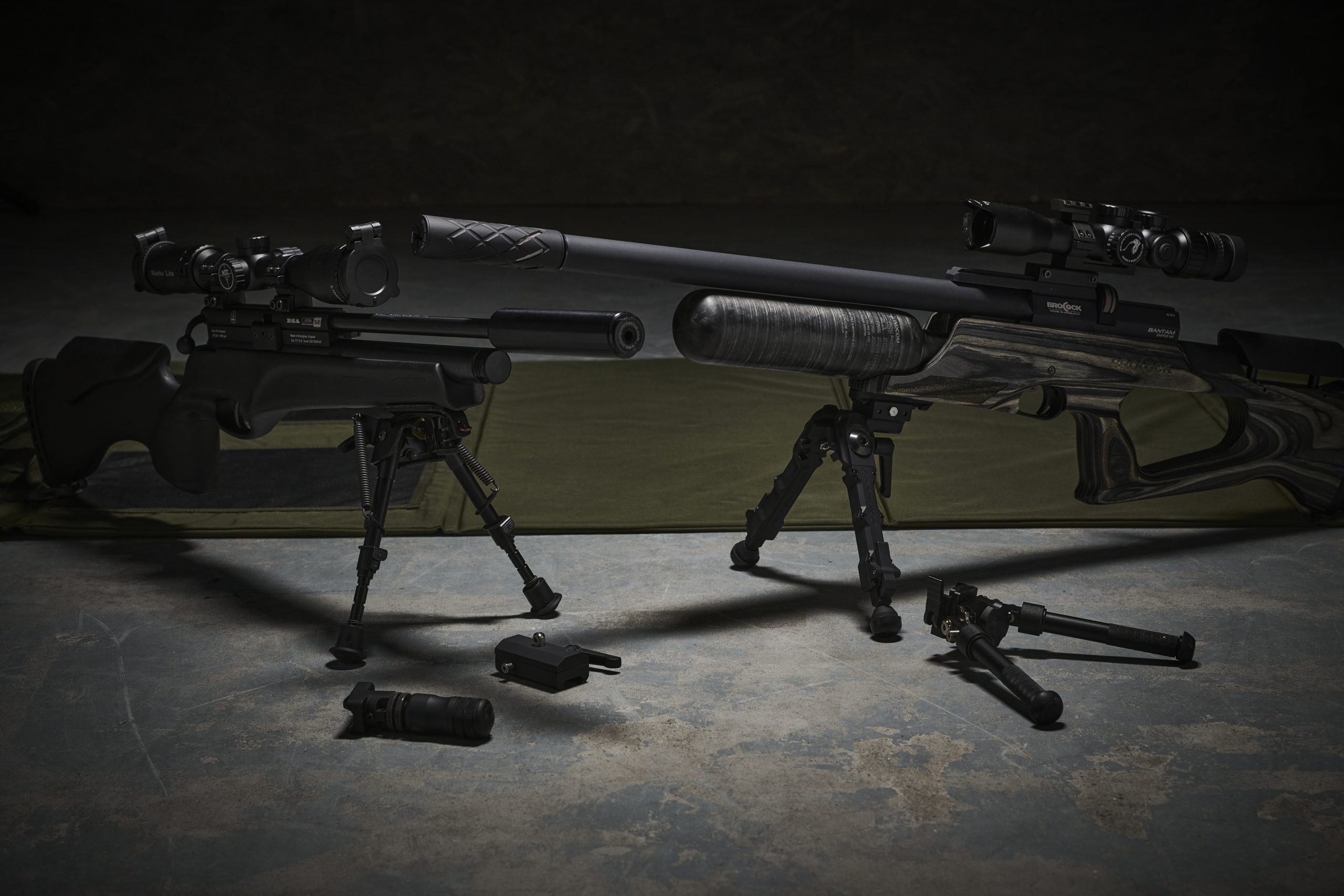 6" to 9" Adjustable Spring Return Sniper Hunting Rifle Bipod w/ KeyMod Adapter 