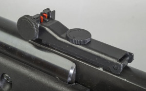 Thumbwheels allow for easy adjustment of  the rearsight