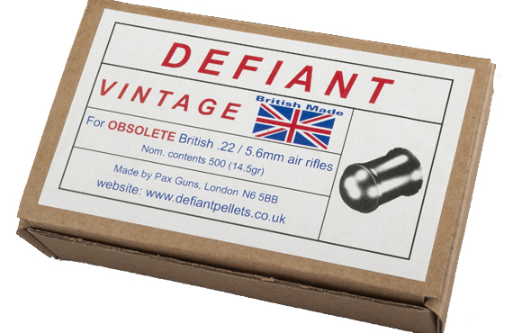 Defiant Vintage '5.6mm' .22 pellets are sold in boxes of 500