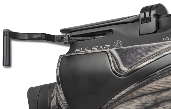 The sidelever action of the Pulsar operates the 10-shot magazine as well as the user-programmable shooting modes. Read more in the March 2015 issue of Airgun Shooter magazine