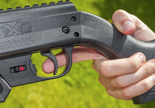 The non-adjustable trigger has an easy first stage